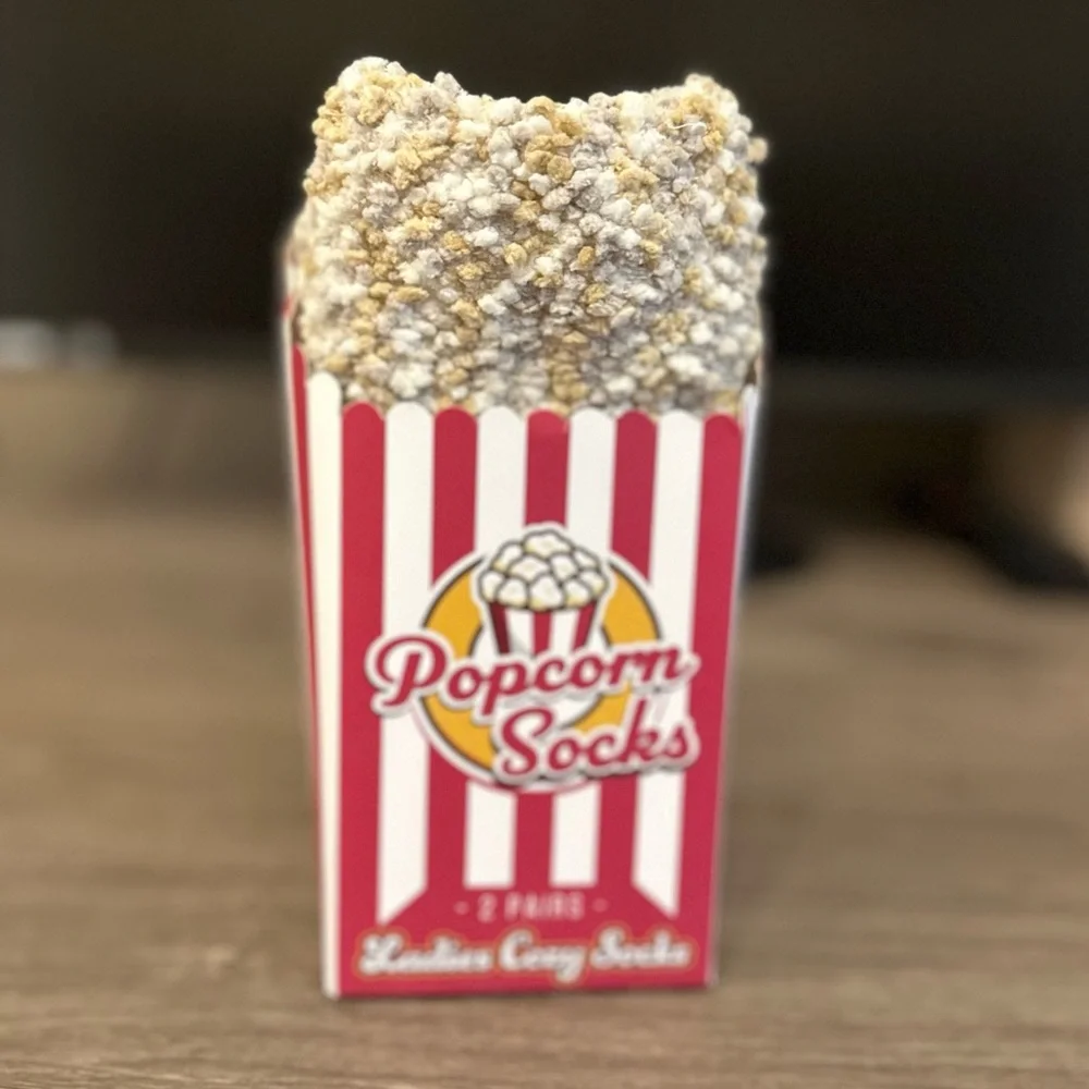 Popcorn Socks - Pink and Cream cozy socks gift